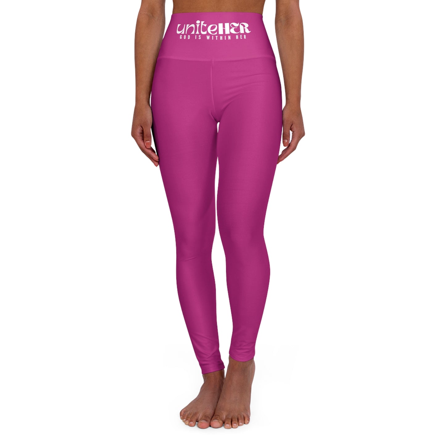 UniteHER High Waisted Yoga Leggings (DPINK)